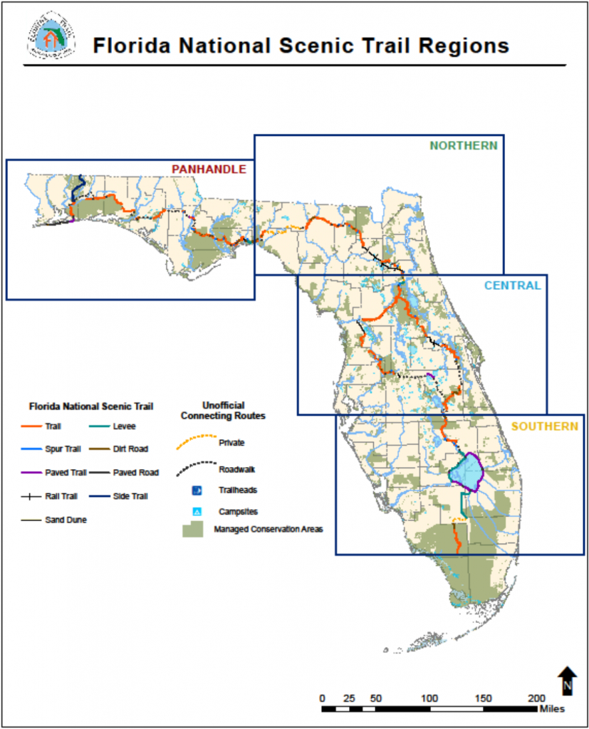 Florida National Scenic Trail - About The Trail - Florida Rails To Trails Maps