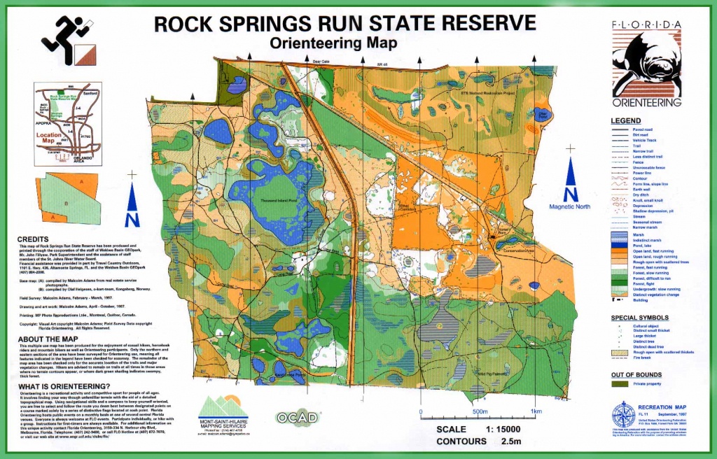 Florida Orienteering Maps - Central Florida Springs Map