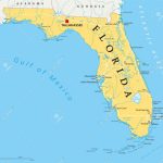 Florida Political Map With Capital Tallahassee, Borders, Important   Florida Lakes Map