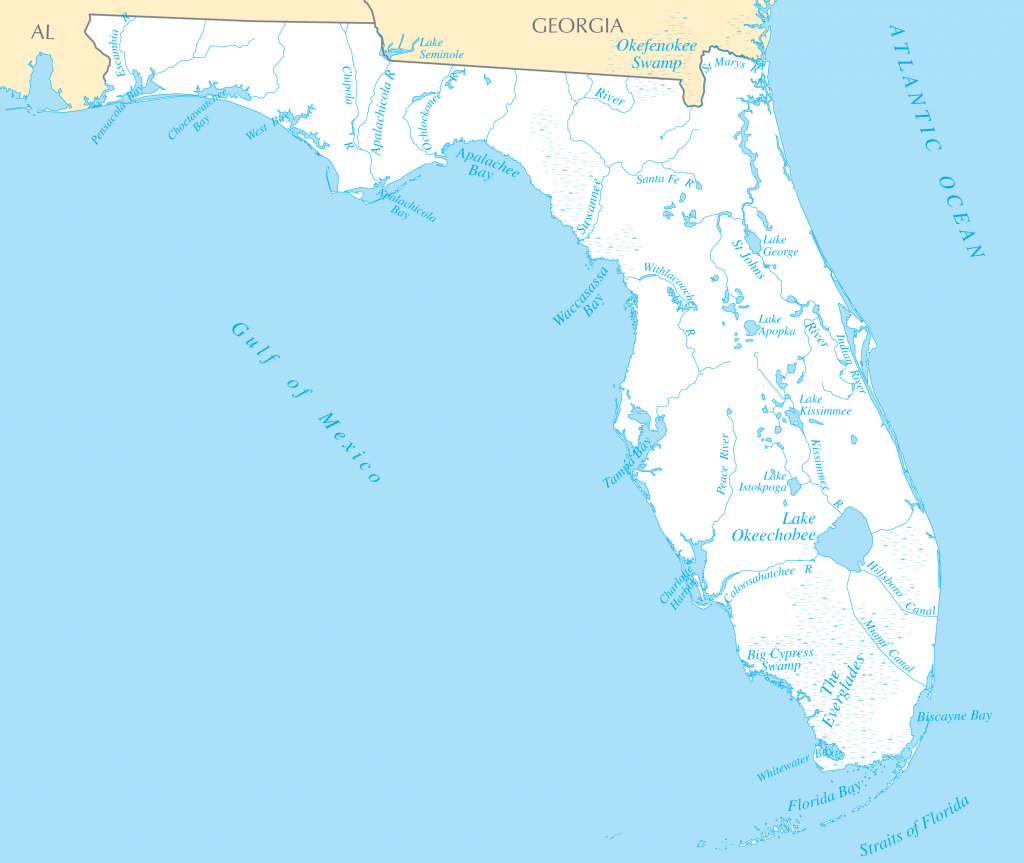 Florida Rivers And Lakes • Mapsof - Florida Lakes Map