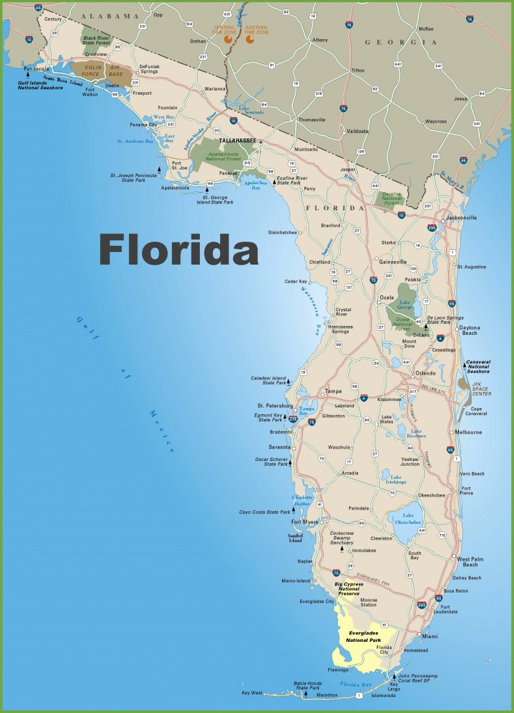 Florida Road Map - National Parks In Florida Map