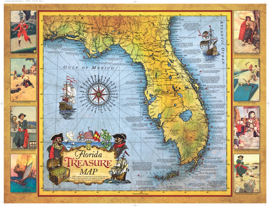 Florida Treasure Map | Historic Print &amp;amp; Map Company - Historic Florida Maps
