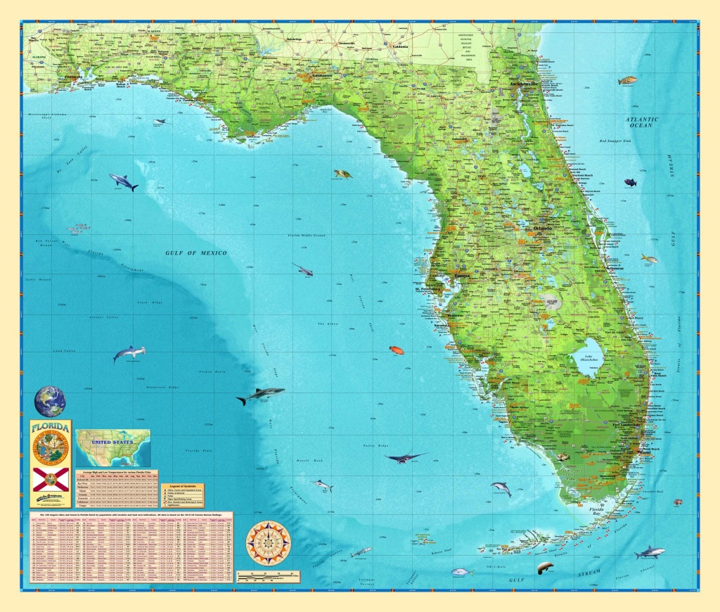 Florida Wall Map Printable Maps 4148