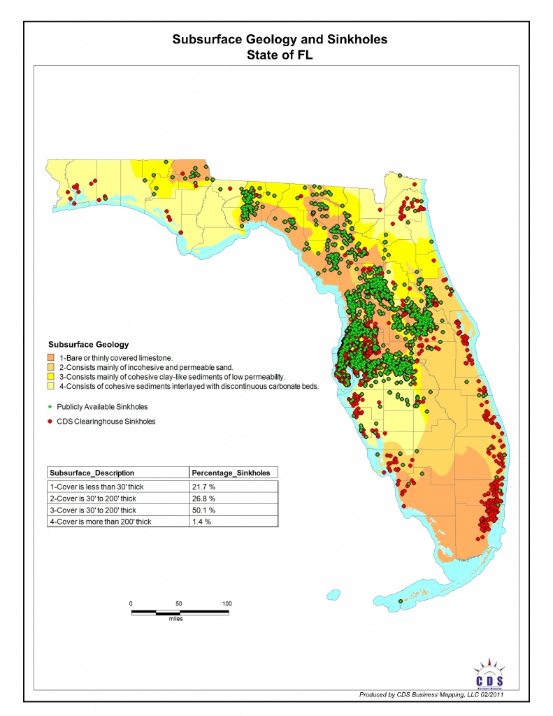 Florida&amp;#039;s Top 10 Sinkhole-Prone Counties - Florida Geological Survey Sinkhole Map