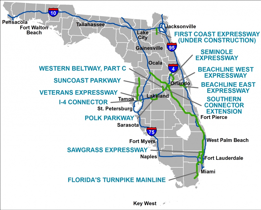 Florida's Turnpike - The Less Stressway - Lantana Florida Map