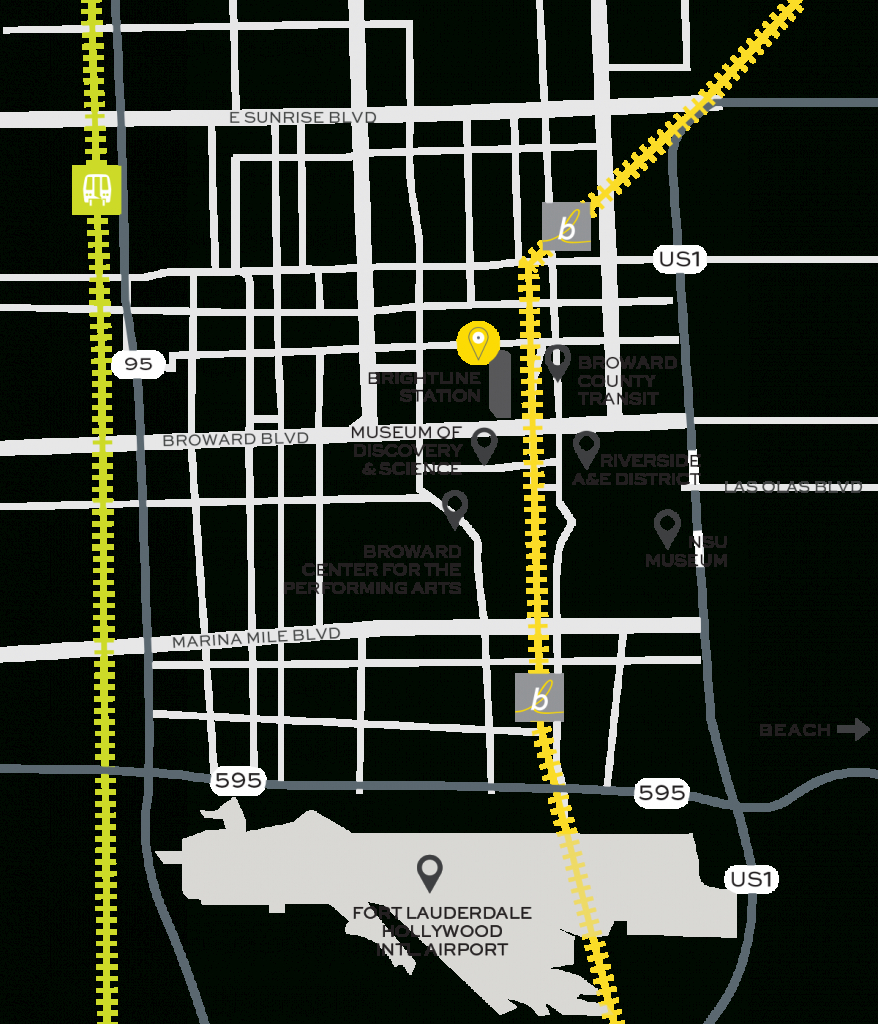 Floridatraveler Rr Station Map In _Ft-Lauderdale | Floridatraveler - Florida Brightline Map