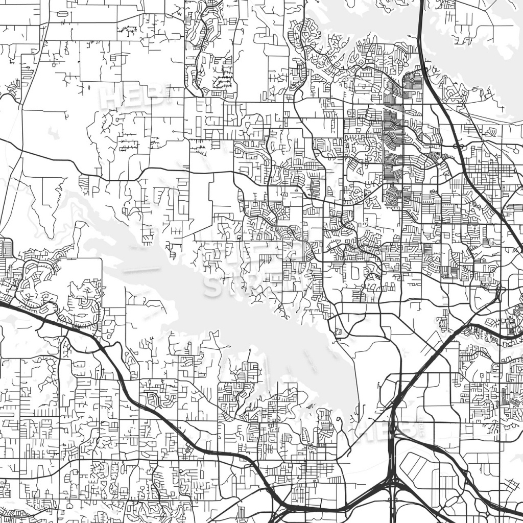 Flower Mound, Texas - Area Map - Light | Hebstreits Sketches - Flower Mound Texas Map