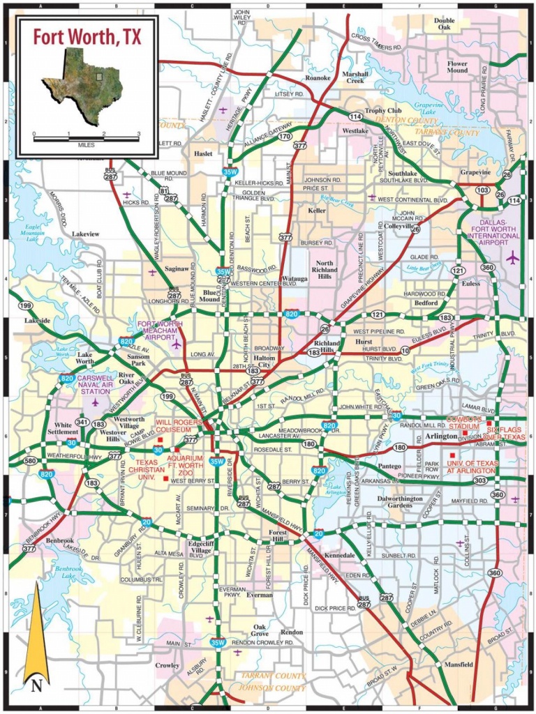 Fort Worth Street Map - Street Map Fort Worth Texas (Texas - Usa) - Street Map Of Fort Worth Texas