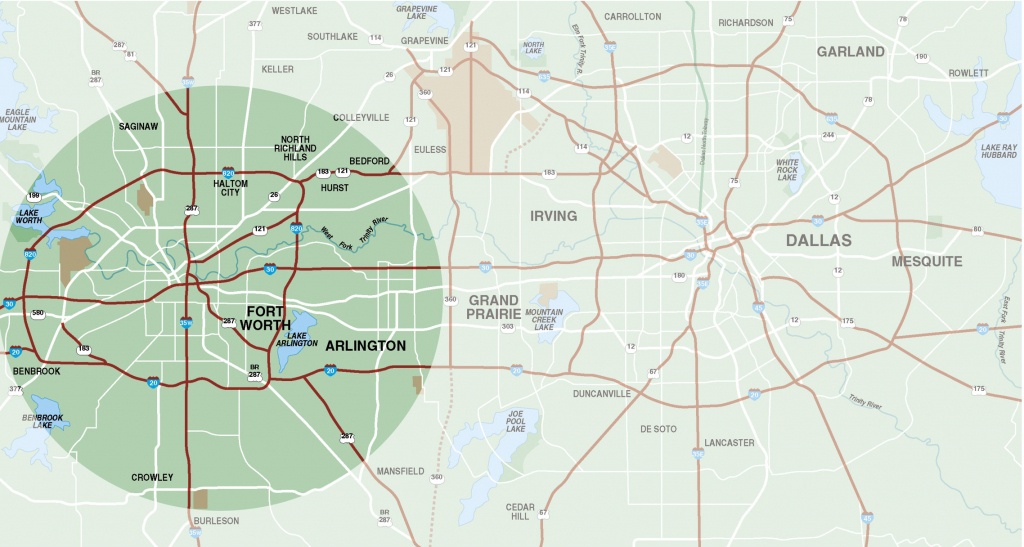 Fort Worth Surrounding Area Map - Fort Worth Tx • Mappery - Fort Worth Texas Map