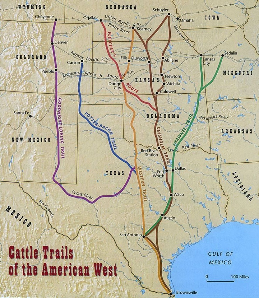 Found This 1870 Map Of The Cattle Trails Of The West | Cowboys Have - Texas Trails Maps