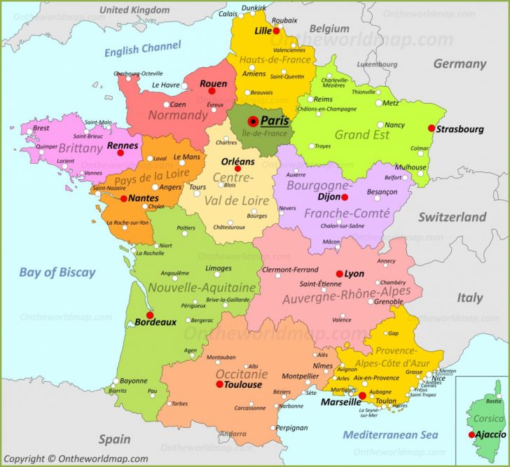 Printable Road Map Of France