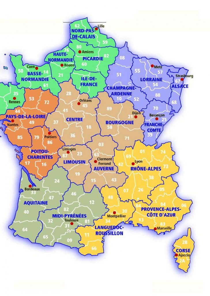 Printable Map Of France