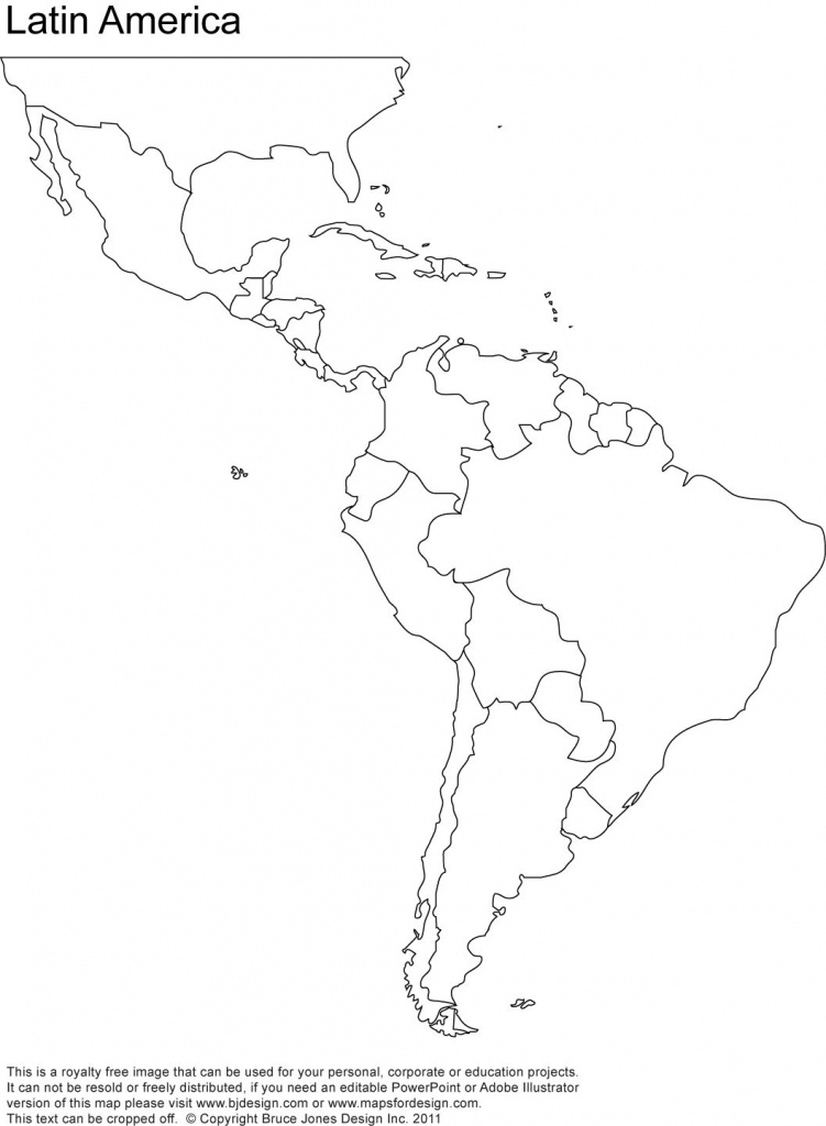 Free Blank Map Of North And South America | Latin America Printable - Blank Map Of Latin America Printable