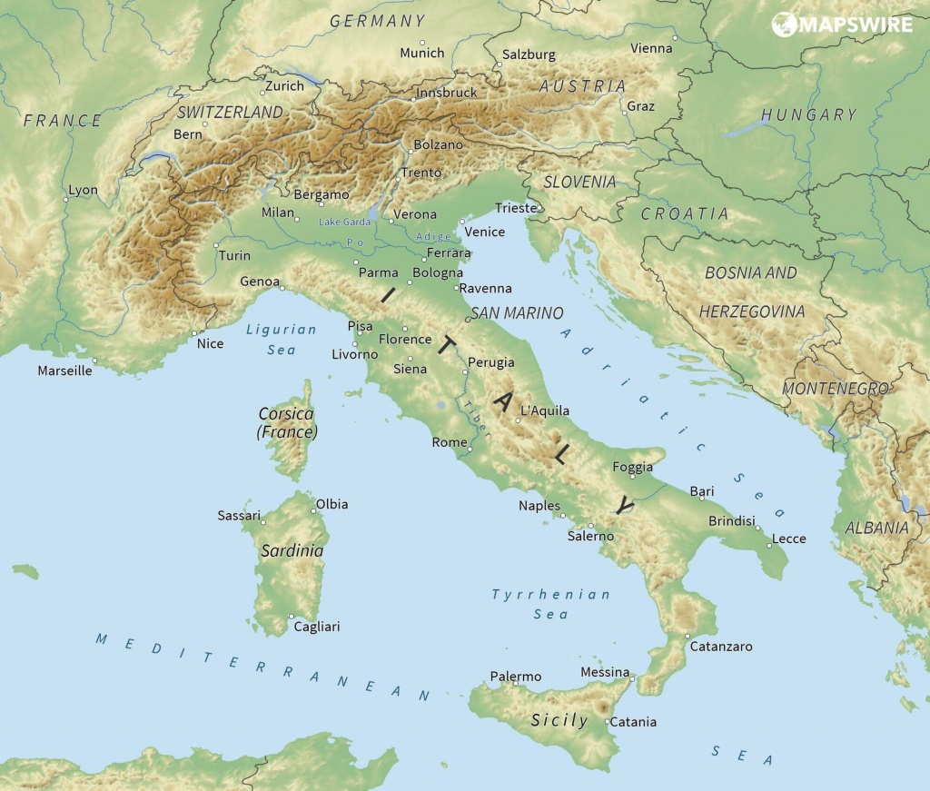 Free Maps Of Italy – Mapswire - Free Printable Map Of Italy