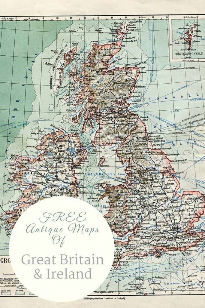 Free Pintable Old Maps Of Northern Europe Including Great Britain - Printable Map Of Northern Ireland