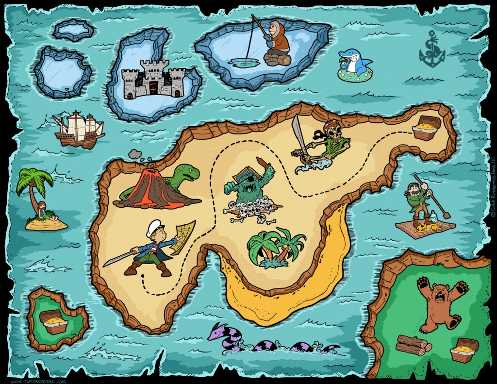 Free Pirate Treasure Maps For A Pirate Birthday Party Treasure Hunt - Children&amp;#039;s Treasure Map Printable