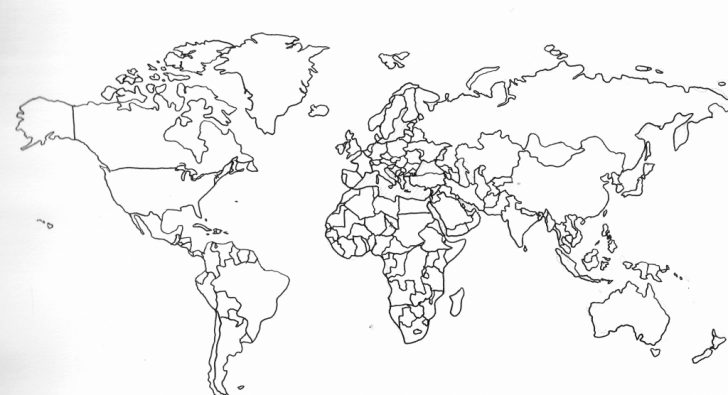 Free Printable Black And White World Map With Countries Labeled