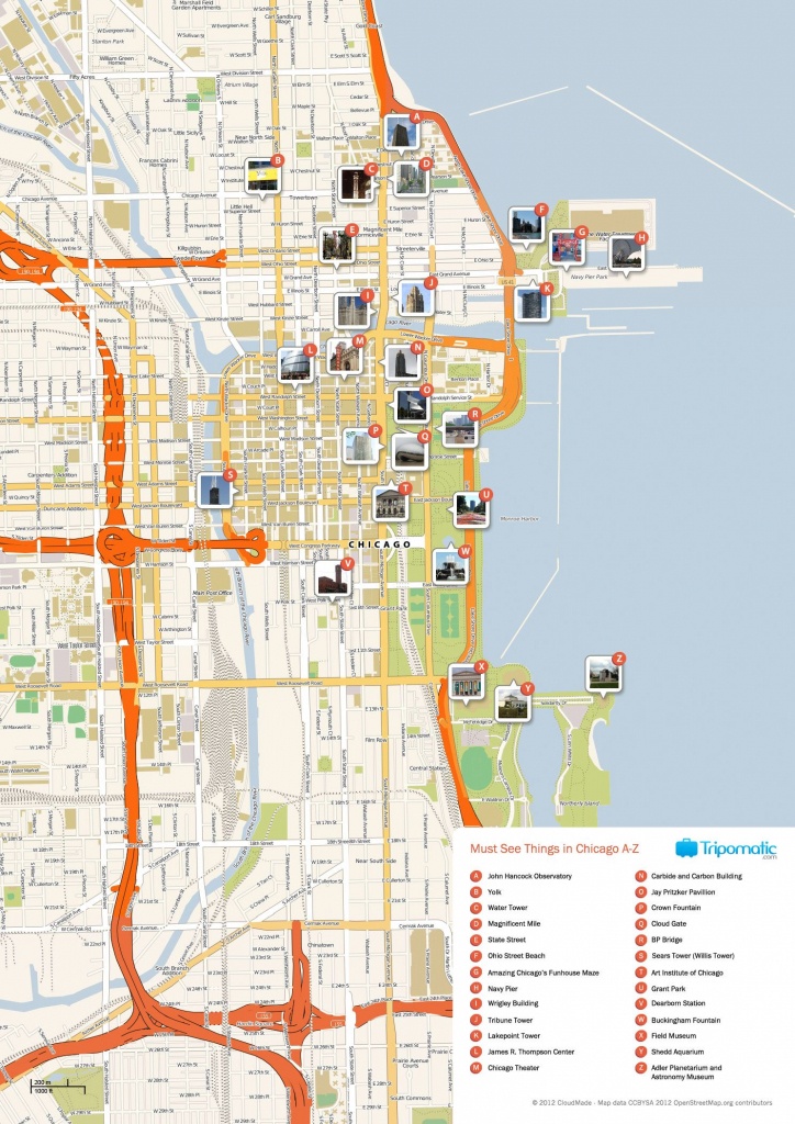 Free Printable Map Of Chicago Attractions. | Free Tourist Maps - Chicago City Map Printable