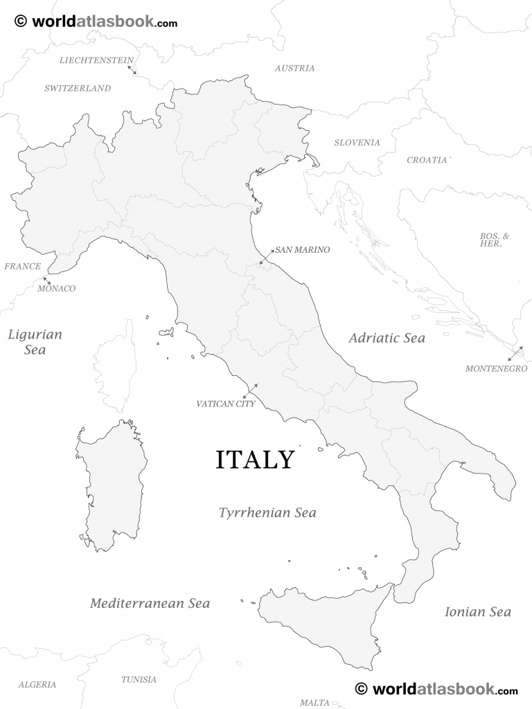 Free Printable Map Of Italy And Travel Information | Download Free - Printable Map Of Italy To Color