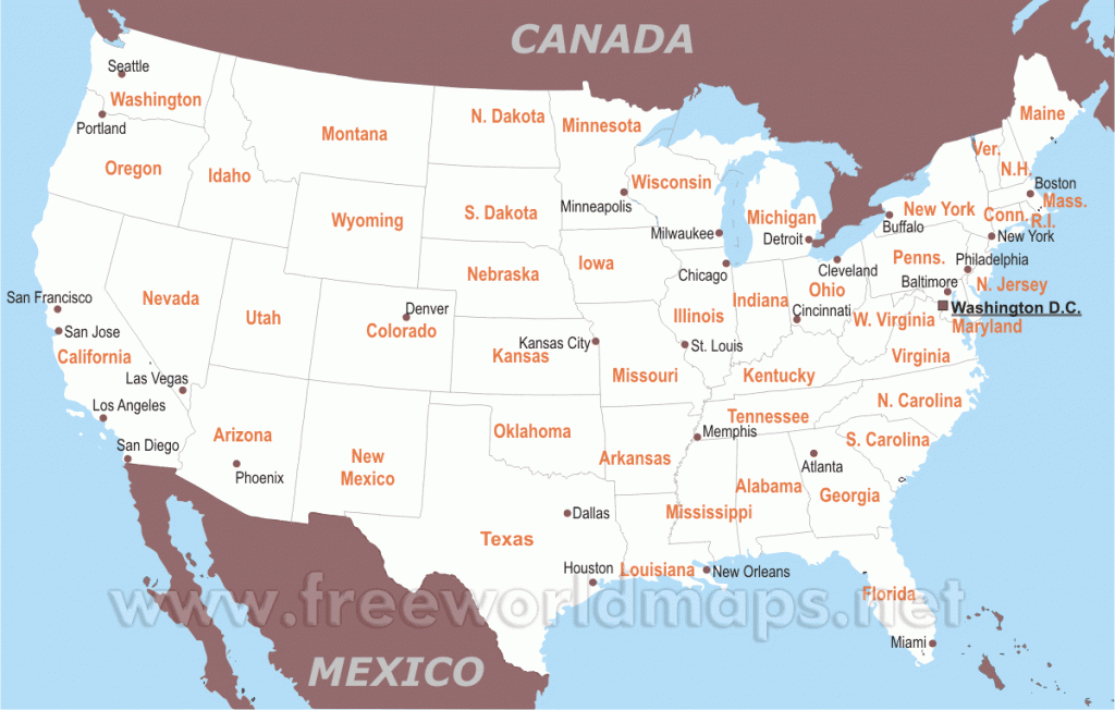 Free Printable Maps Of The United States - Blank Us Political Map Printable