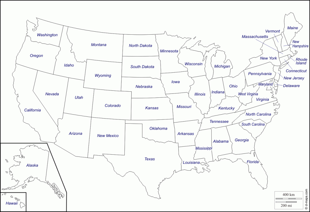 Free Printable Us Maps With State Names Usa Map And State Capitals - Free Printable United States Map With State Names