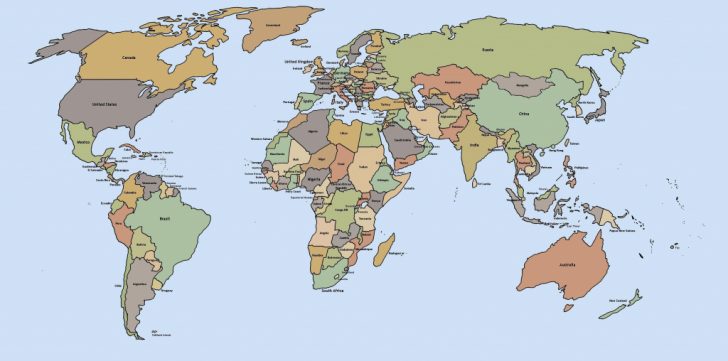 8X10 Printable World Map