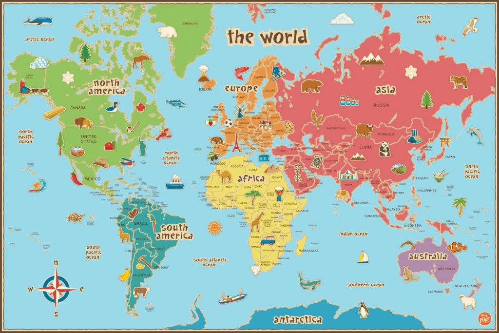 Free Printable World Map For Kids Maps And | Vipkid | World Map Wall - Printable Map Of