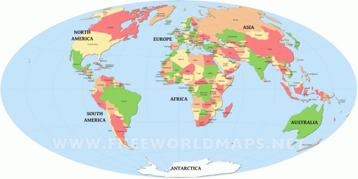 Labeled World Map Printable