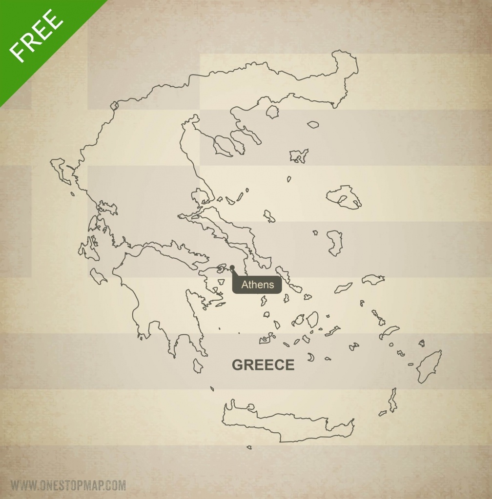 Free Vector Map Of Greece Outline | One Stop Map - Outline Map Of Greece Printable