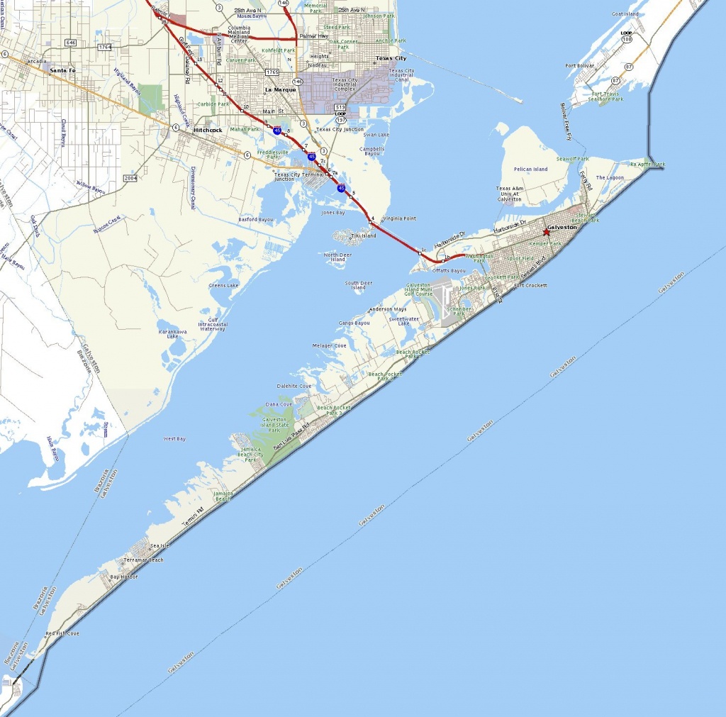 Galveston Island | The Handbook Of Texas Online| Texas State - Texas Galveston Map