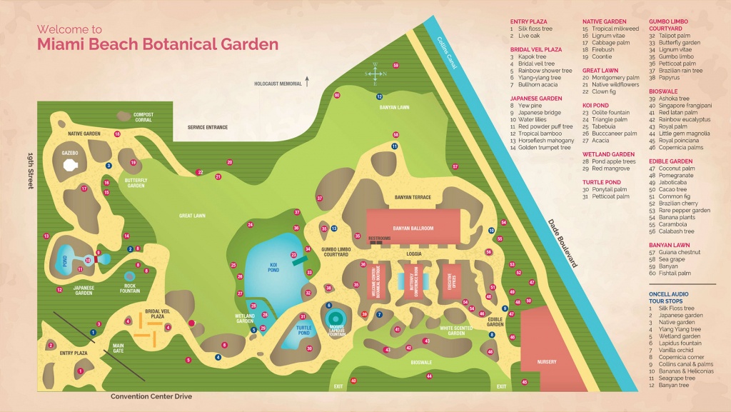 Garden Map | Miami Beach Botanical Garden - Florida Botanical Gardens Map