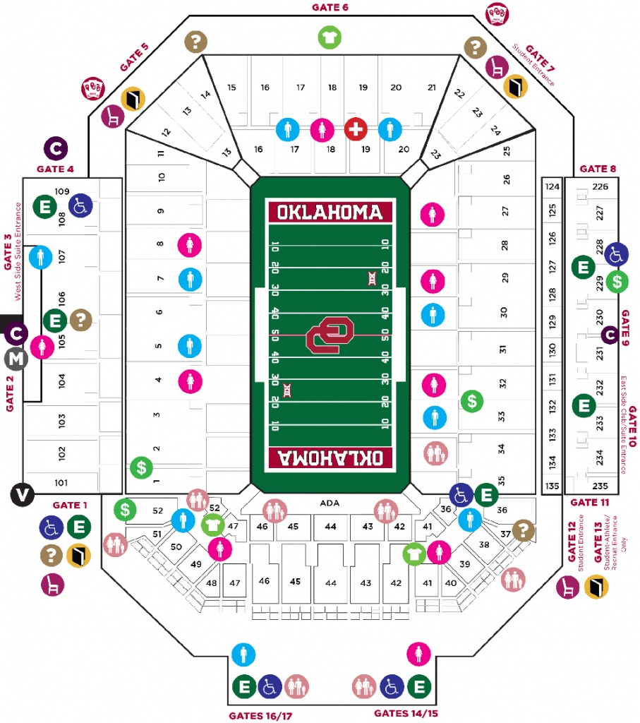 Gaylord Family - Oklahoma Memorial Stadium - The Official Site Of - Texas Memorial Stadium Map
