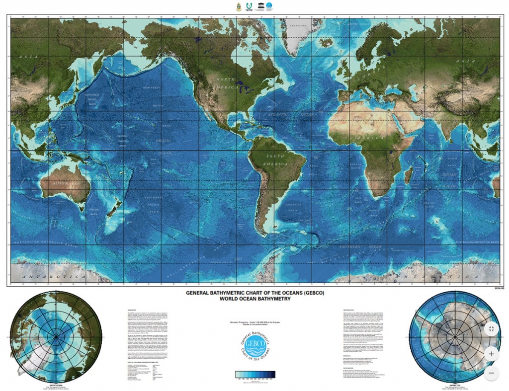 Gebco Printable Maps - World Ocean Map Printable