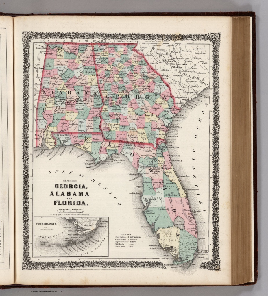 Georgia, Alabama, And Florida. - David Rumsey Historical Map Collection - Map Of Georgia And Florida