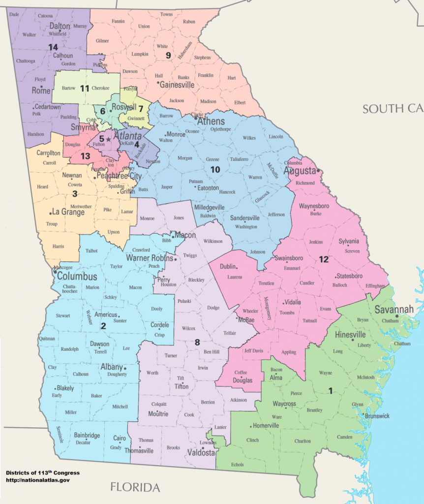 Georgia&amp;#039;s Congressional Districts - Wikipedia - Printable Map Of Columbus Ga