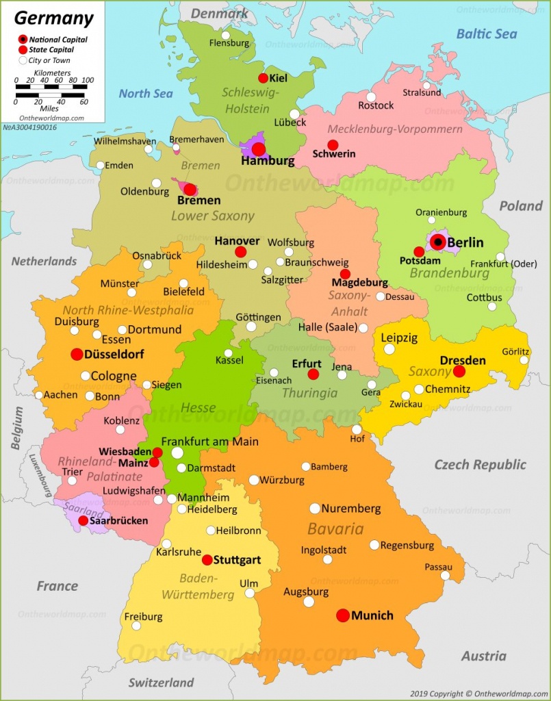 Germany Maps | Maps Of Germany - Printable Map Of Germany With Cities And Towns