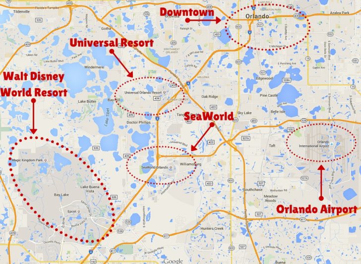 Map Of Amusement Parks In Florida