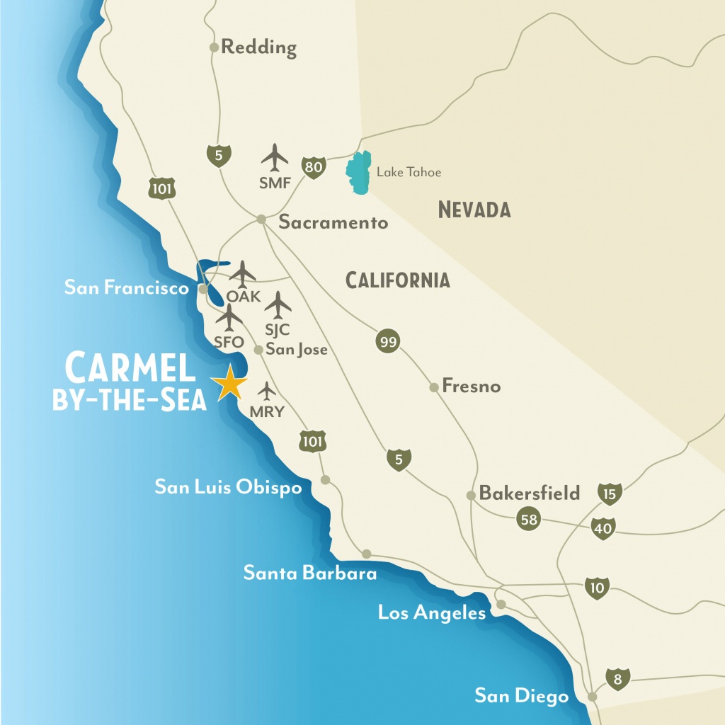 Getting To &amp;amp; Around Carmel-By-The-Sea, California - Seaside California Map