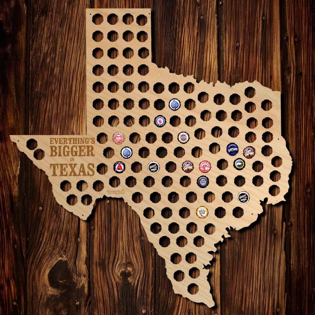 Giant Xl Texas Beer Cap Map | Products | Home Wet Bar, Beer Caps - Texas Beer Cap Map