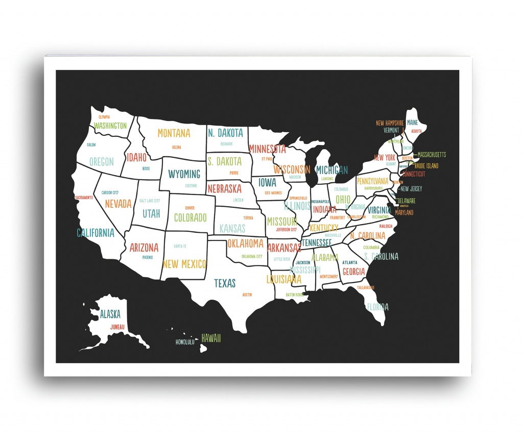 Globalartisancollective &amp;#039;united States Travel Map&amp;#039; Graphic Art Print - United States Travel Map Printable