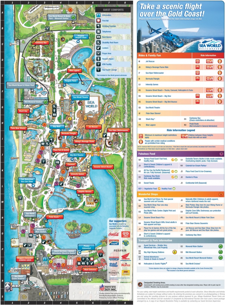 Gold Coast Sea World Park Map - Printable Sea World Map