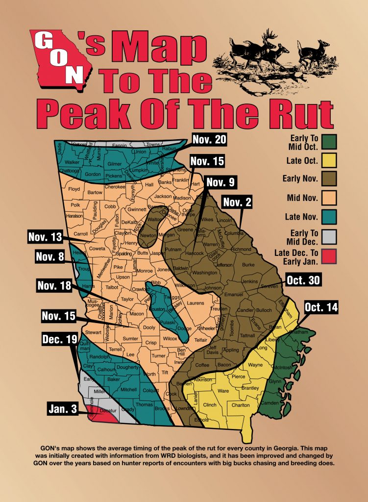 Gon's Rut Map Deer Rut Map Texas Printable Maps