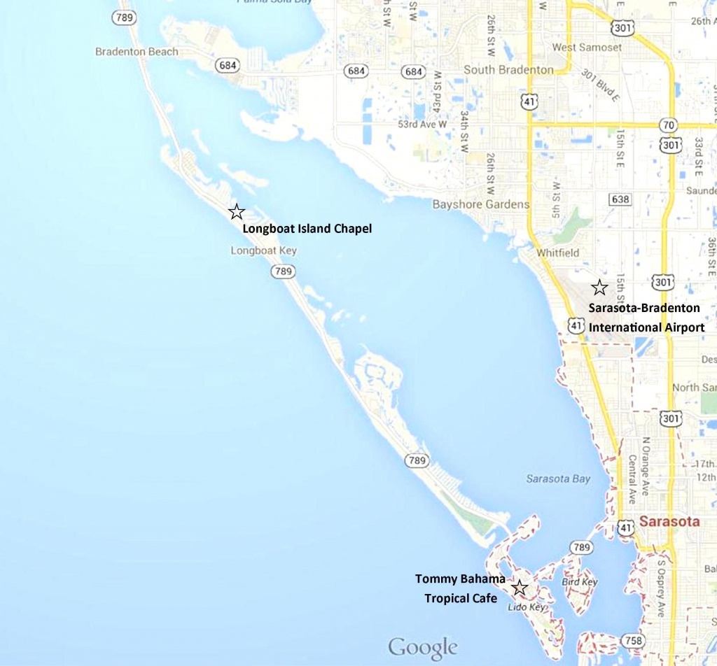 Google Map - Sarasota, Lido Key, Longboat Key, And Anna Maria Island - Lido Beach Florida Map