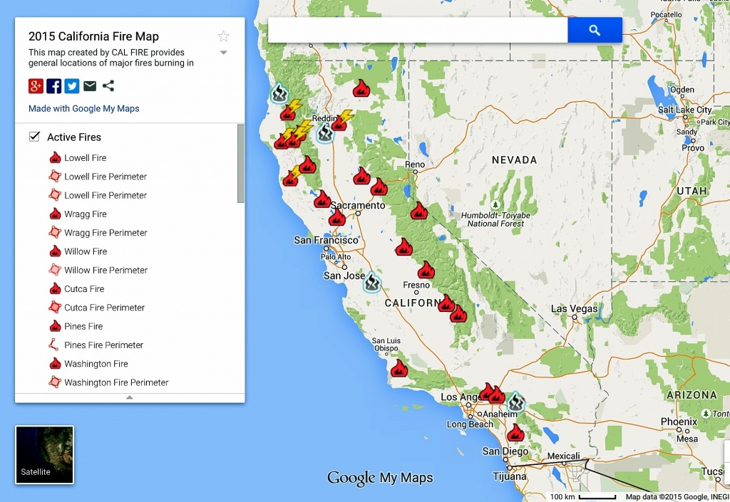 Google Maps California Southern California Wildfires Map Intended - Map Of Southern California Fires Today