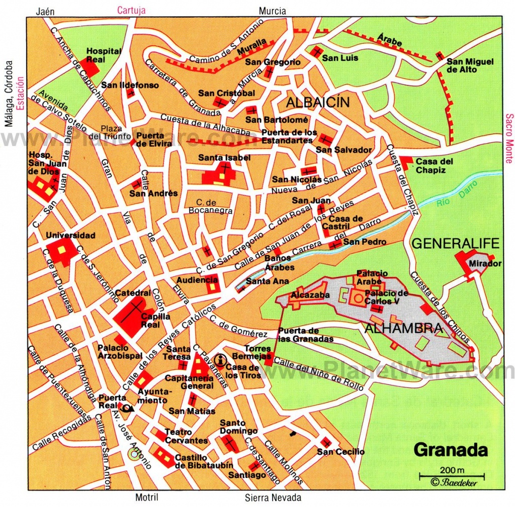 Granada Map - Tourist Attractions | Southern Spain In 2019 | Granada - Printable Street Map Of Granada Spain