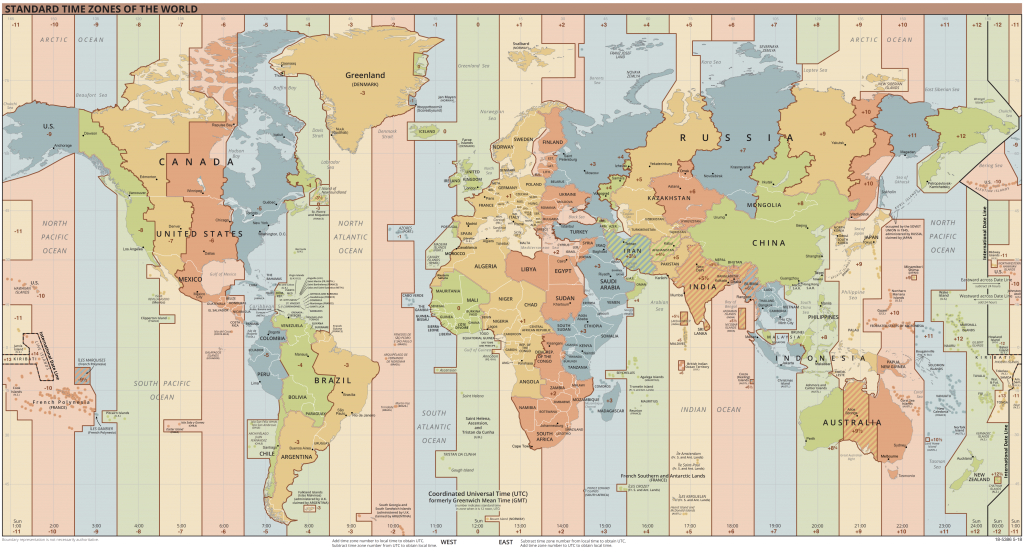 Greenwich Mean Time - Wikipedia - Printable World Time Zone Map