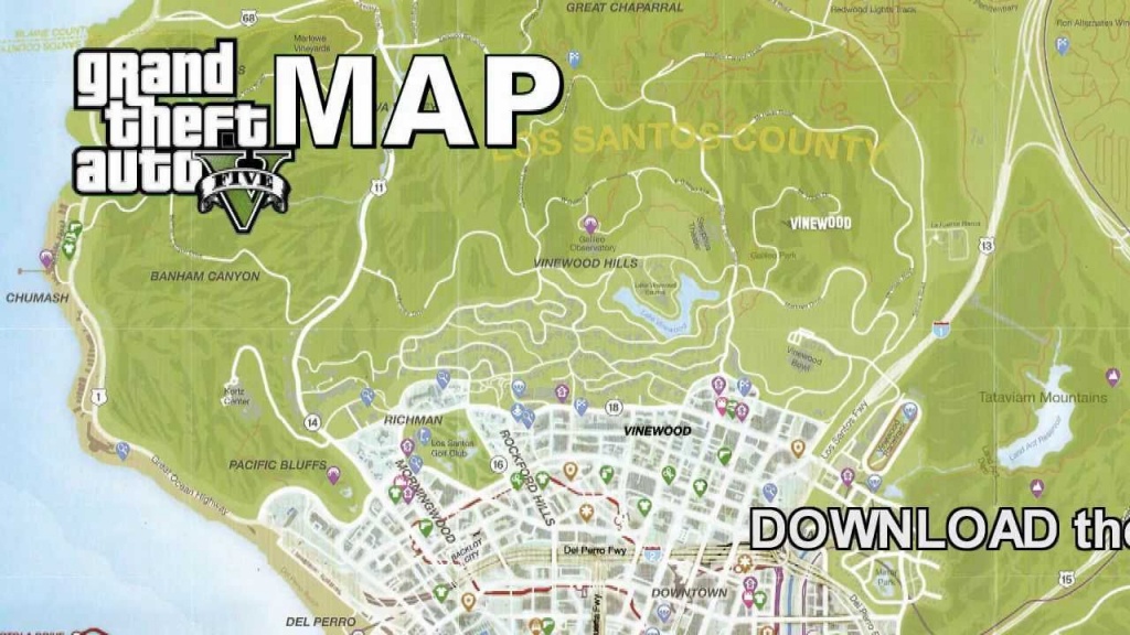 Gta 5 Full Size Game Map - Youtube - Gta 5 Map Printable