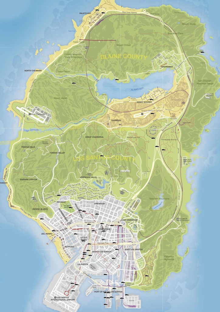 Gta V Stunt Jumps Maps And Locations Guide - Gamingreality - Gta 5 Map Printable
