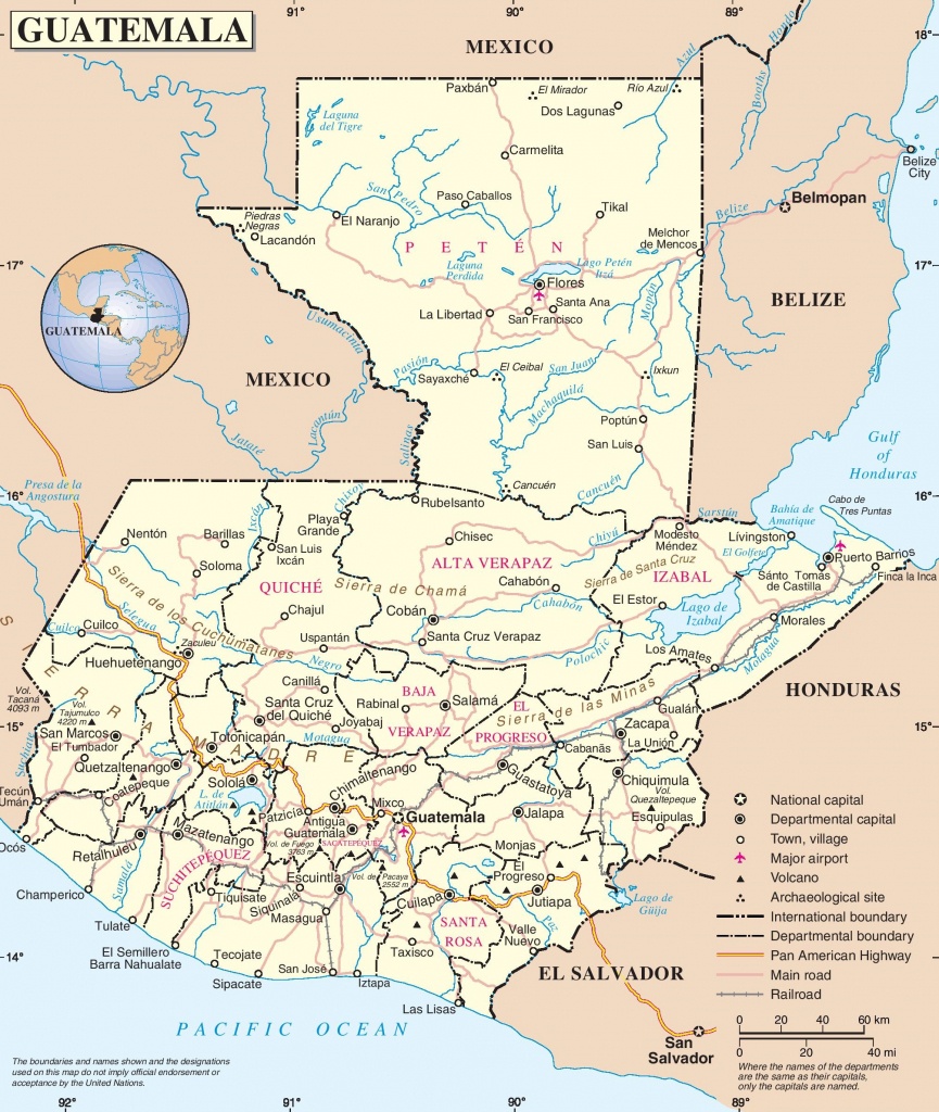 Guatemala Road Map - Printable Map Of Guatemala