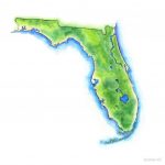Hand Painted Watercolor Map Of The Us State Of Florida "andrea   Where Is Watercolor Florida On A Map